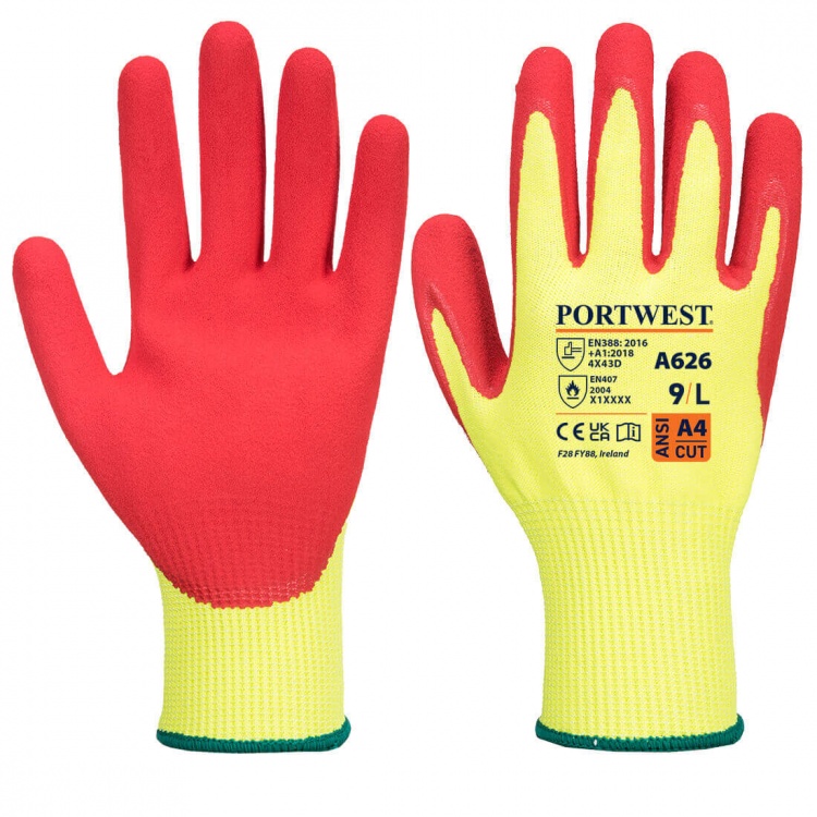 Portwest A626 Vis-Tex HR Cut Glove - Nitrile Cut Level D
